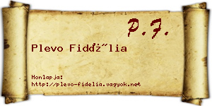 Plevo Fidélia névjegykártya