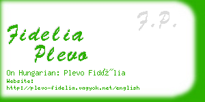 fidelia plevo business card